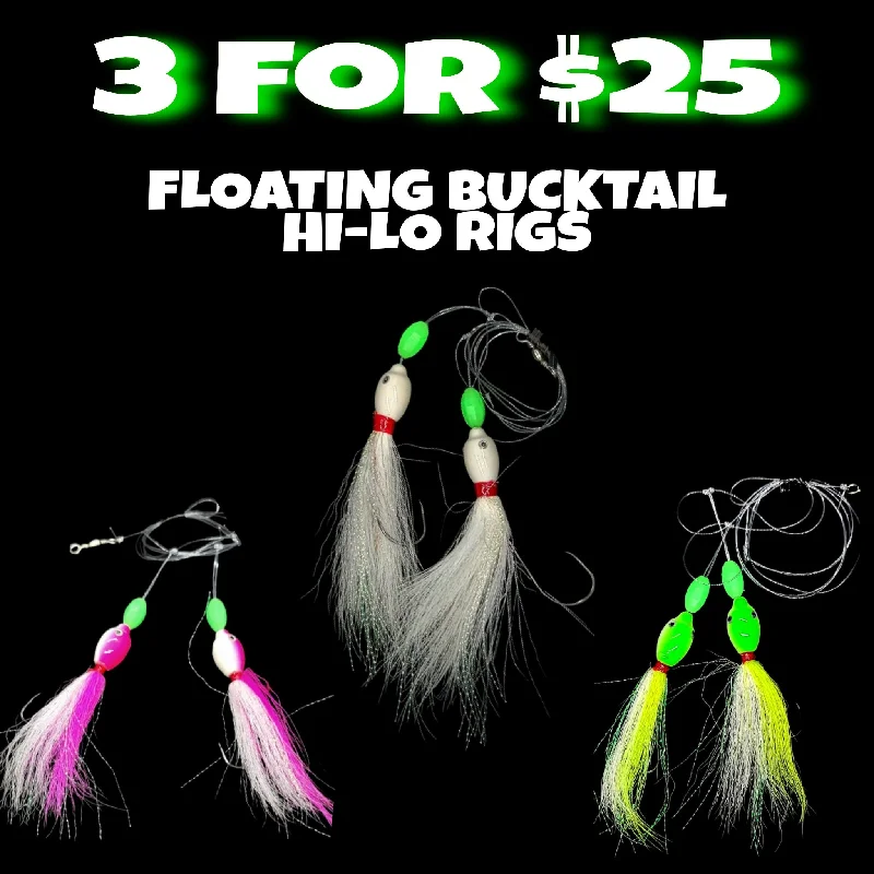 Fishing float & bobbers for spinner fishing-3 Pack Floating Hi-Lo Bucktails