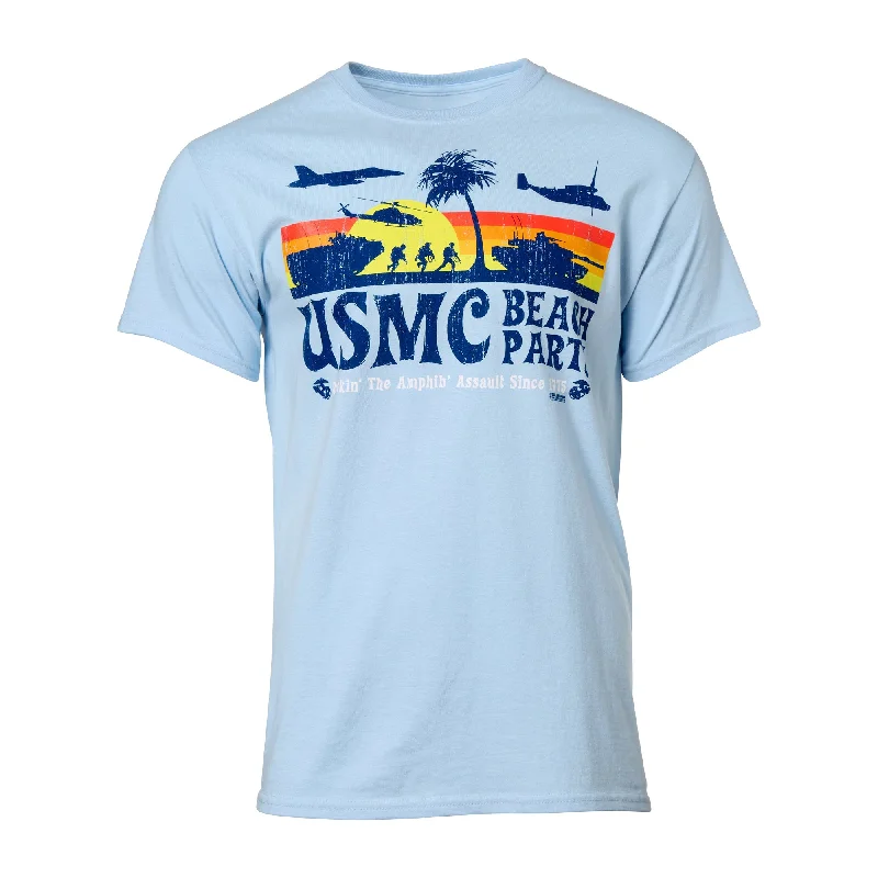 T-Shirt USMC Beach Party sky blue