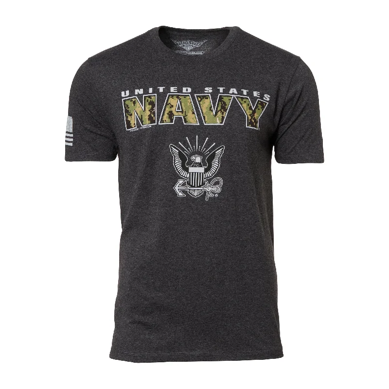 T-Shirt USN Camo Text heather