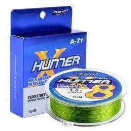 Lightweight fishing leaders-FAS ABA HunnerX 8 Strand PE Coated Braided Line 164yds 80lb. Moss Qty1