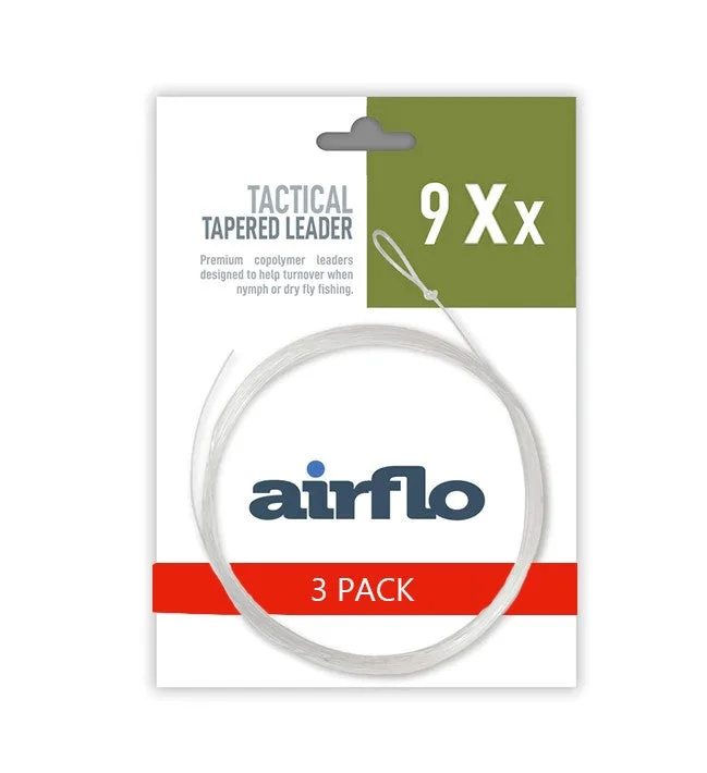 Fishing lines for extreme conditions-Airflo Tactical Tapered Leader 9 foot - 3 Pack