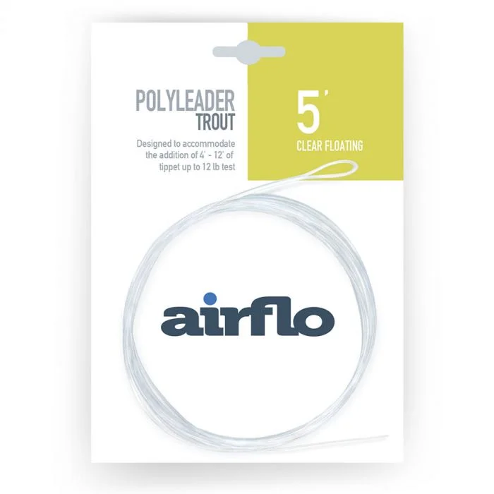 Fishing lines for buzzbaits-Airflo Polyleader Trout 5ft Clear Floating