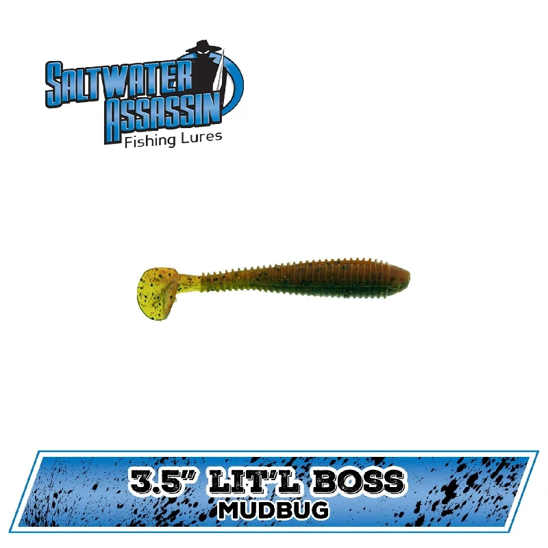 Fishing lures for research-Fishing Lures with outdoor needs-Bass Assassin Saltwater Lit'l Boss Swimbait 3-1/2" Qty 6