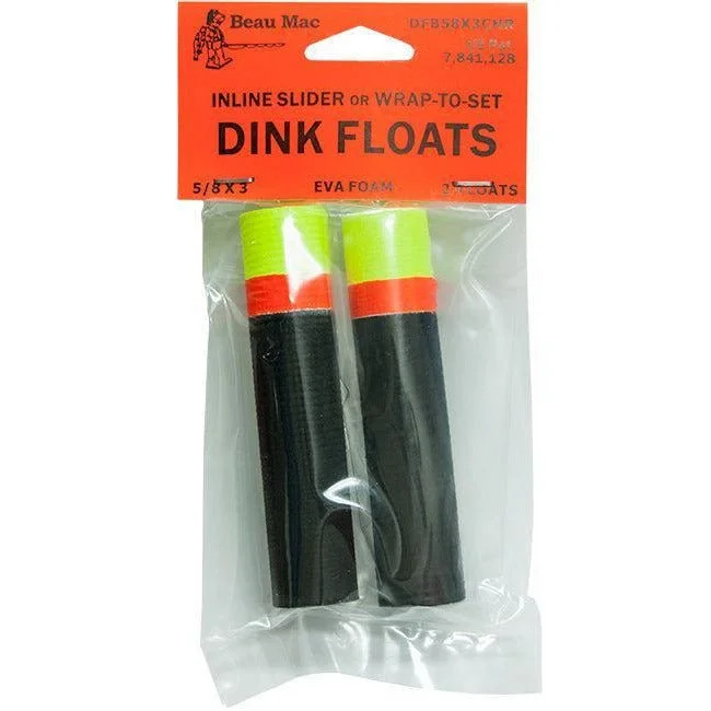 Fishing leaders for musky-Beau Mac Inline Slider Dink Floats Black Chartreuse QTY 2