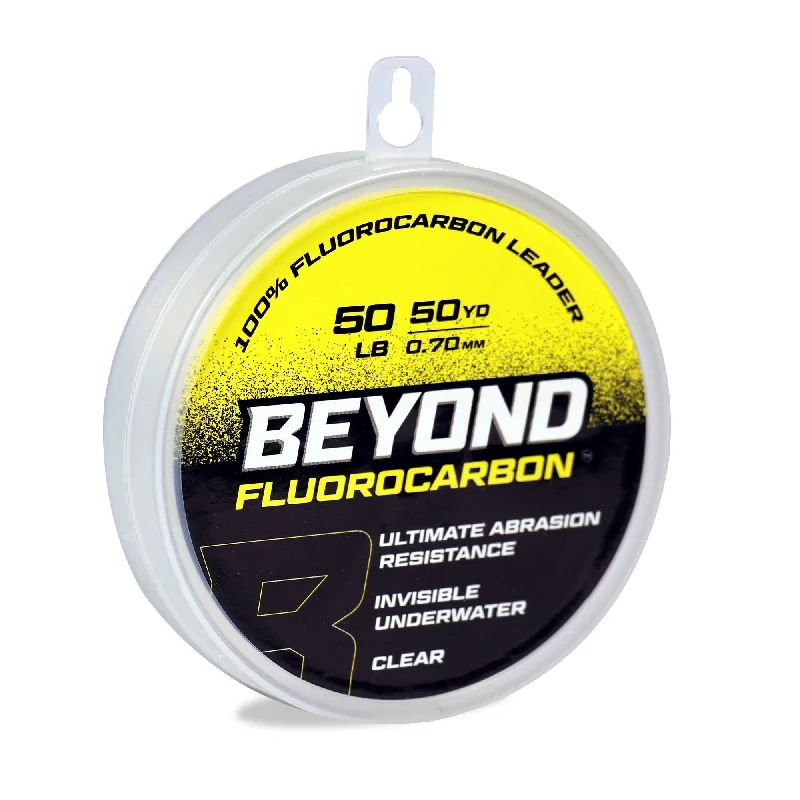 Fishing lines for midday fishing-Beyond Fluorocarbon Leader Material 50YD  Clear