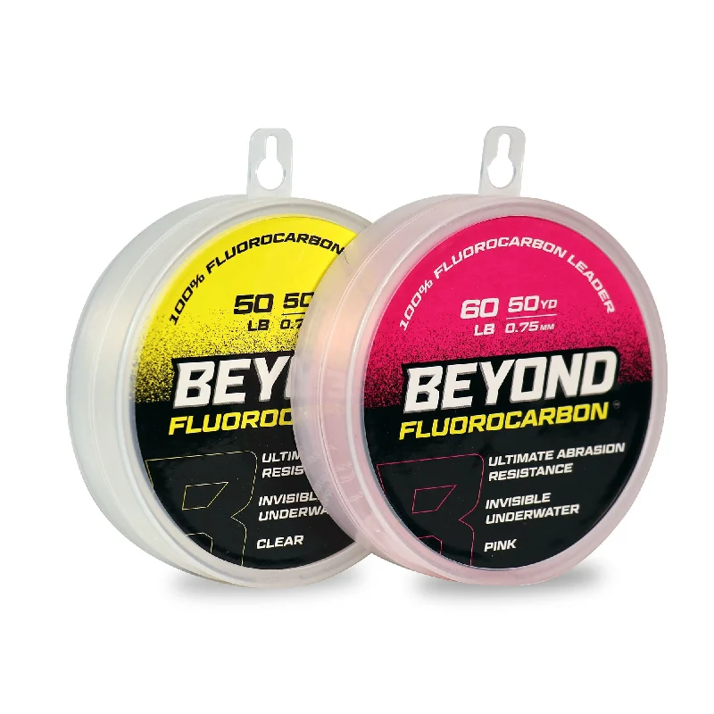 Fishing lines for early morning-Beyond Fluorocarbon Leader Material 50YD - Pink Or Clear