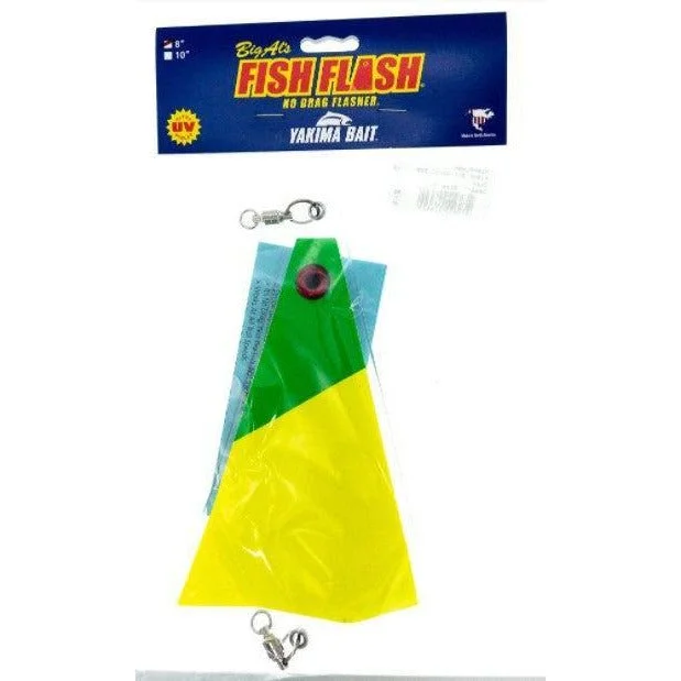 Fishing leaders for kingfish-Yakima Bait Big Als Medium Fish Flash In-Line Flasher size 8" Vinyl Green/Vinyl Chartreuse Duck