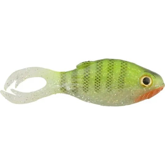 Fishing lures for rafts-Fishing Lures with fishing gear-Big Bite Baits Warmouth 3.5" Chartreuse Bluegill Qty 4