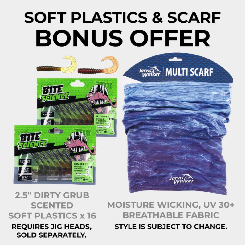 Bonus Soft Plastics and Multi-Scarf Redemption Pack