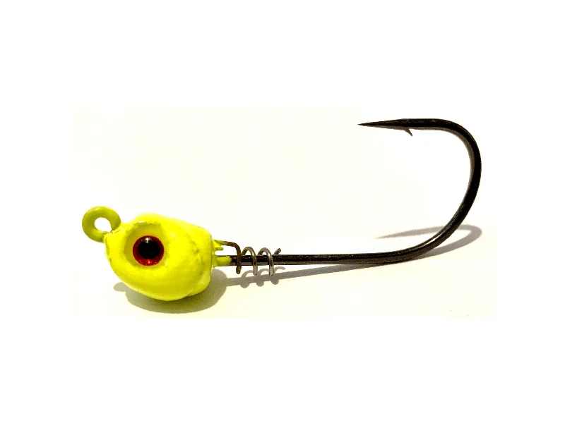 Fish hooks and rigs for fishing with premium circle rigs-fish hooks and rigs for fly fishing -Fish Hooks & Rigs hook files-Chartreuse Inshore Slammer Saltwater Jig Heads 3pk