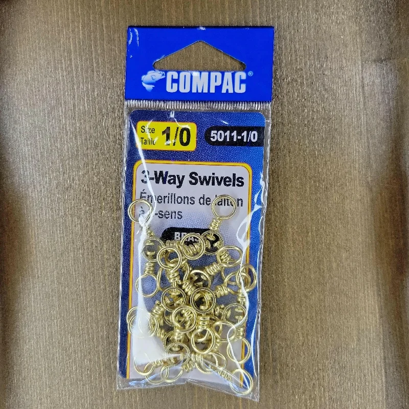 COMPAC Brass 3-way Swivel #1/0 10PCS