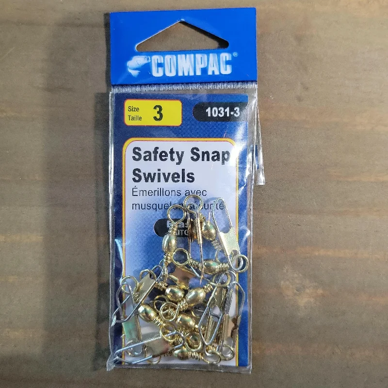 COMPAC Safety Snap Swivels Brass #3 10pack