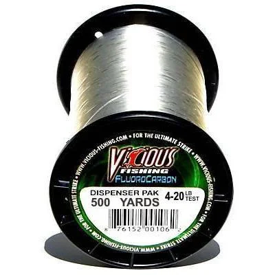 Fishing leaders for panfish-Vicious Fishing 100% Fluorocarbon 500 Yards Clear