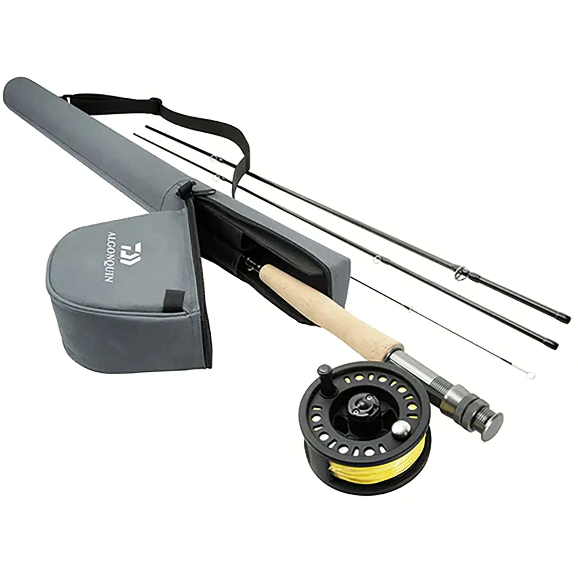 Fishing Rods with flexible handles-Fishing Rods for Low Casting Power-Fishing Rods for cottonmouth jack-Daiwa Algonquin Fly Fishing 4-Piece Rod and Reel Combo - 30G9694