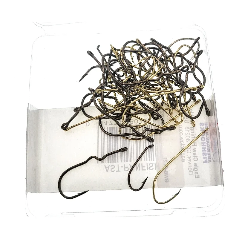 Fish hooks and rigs for fishing with long-lasting rigs-fishing hooks and rigs -Fish Hooks & Rigs thick wire-Eagle Claw Assorted Panfish Hooks Qty 50