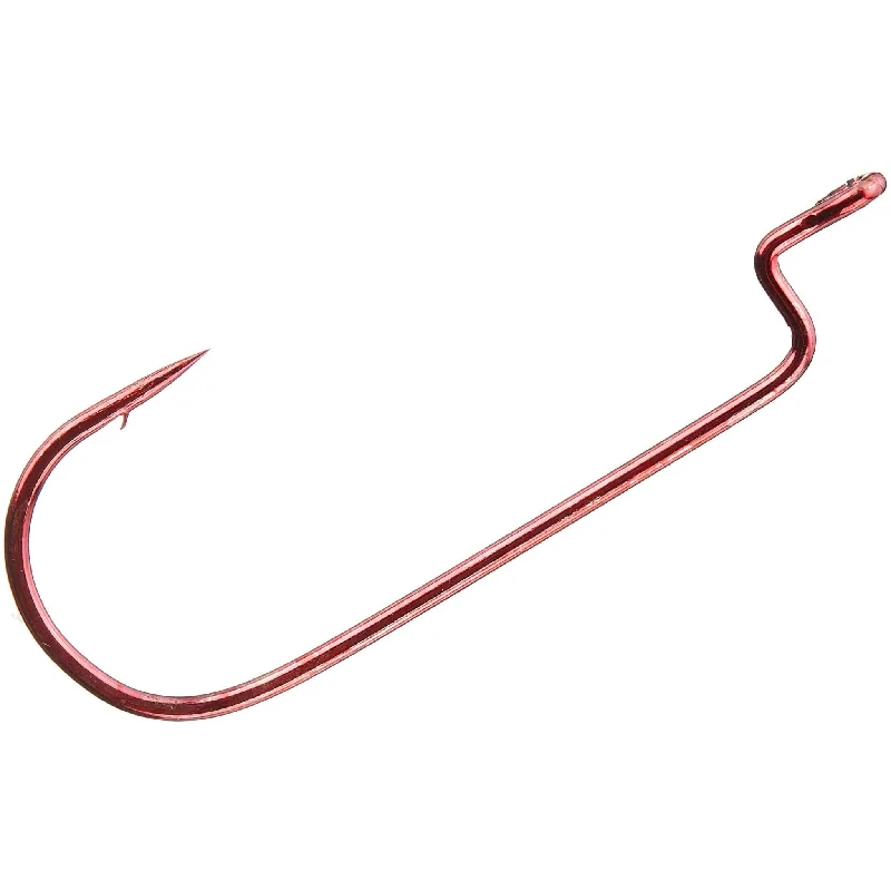 Fish hooks and rigs for fishing with multi-bait rigs-fish hooks and rigs for slow jigging -Fish Hooks & Rigs dealers-Eagle Claw Lazer Sharp Round Bend Worm Hook Red Qty 5