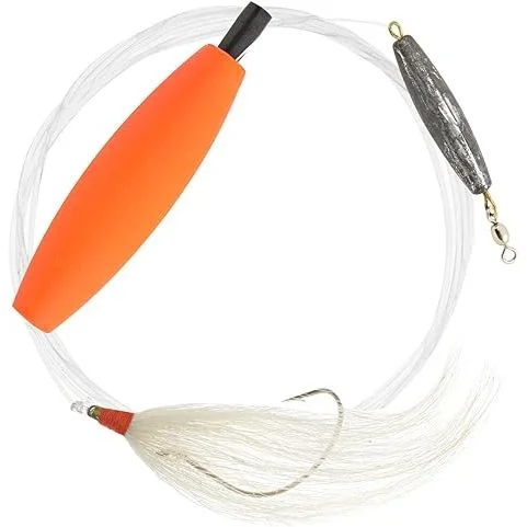 Fish hooks and rigs for fishing with tangle-free rigs-high-quality fish hooks and rigs -Fish Hooks & Rigs wide gap-Hurricane Flounder Rig Bucktail 1 Oz Size 1/0 40Lb Test 21" Qty 1