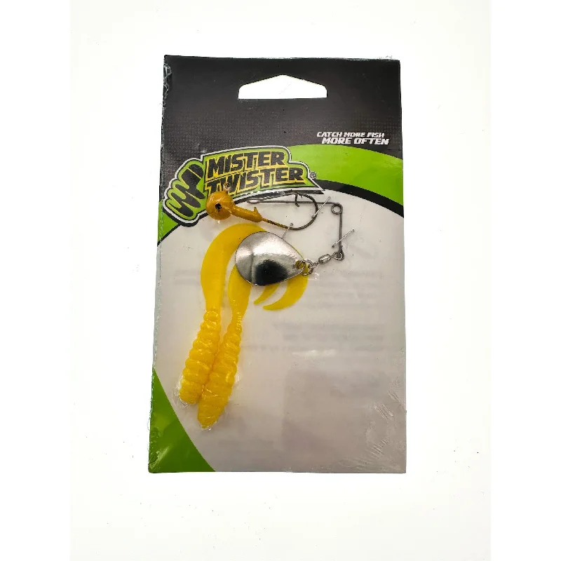 Fishing lures for tarpon-Fishing Lures with floating bodies-Mister Twister Meeny Spin Combo 3" Curly Tails w Spinner and Jig