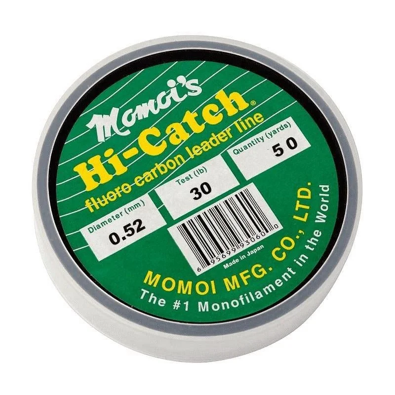 Fishing lines for slack tide-Momoi Hi-Catch Fluorocarbon Leader- 50 Yard