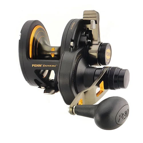 Fishing reels for fast casting-Durable fishing reels with baitcasting design-Penn FTH30LD2LH Fathom Lever Drag Conventional 2-Speed Reel 30sz 5Brg