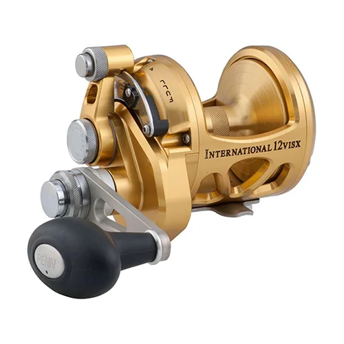 Fishing reels for calm waters-Compact fishing reels with strength-Penn INT12VISX International Lever Drag Conventional 2-Speed Reel 12 sz