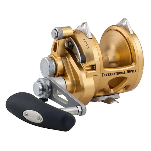 Fishing reels for deep lakes-Fishing reels with sturdy bearings-Penn INT20VISX International Lever Drag Conventional 2-Speed Reel 20 sz