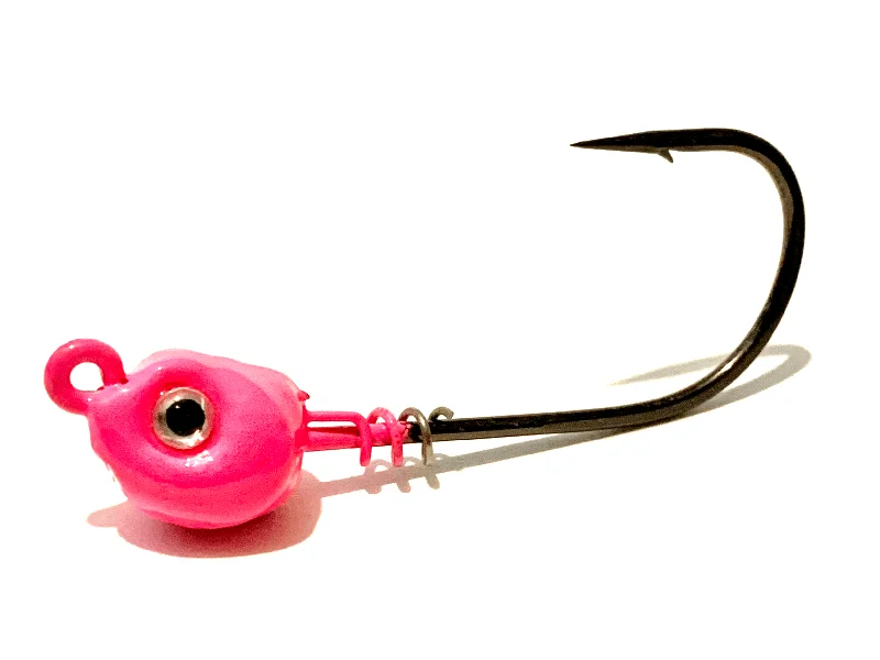 Fish hooks and rigs for fishing with ultralight rigging setups-fish hooks and rigs with sinker -Fish Hooks & Rigs hook boxes-Pink Inshore Slammer Saltwater Jig Heads 3pk