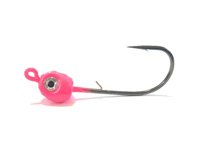 Fish hooks and rigs for fishing with strong-hold hooks-fish hooks and rigs for deep drop fishing -Fish Hooks & Rigs upgrades program-Pink J-Slammer Saltwater Jig Heads 3pk