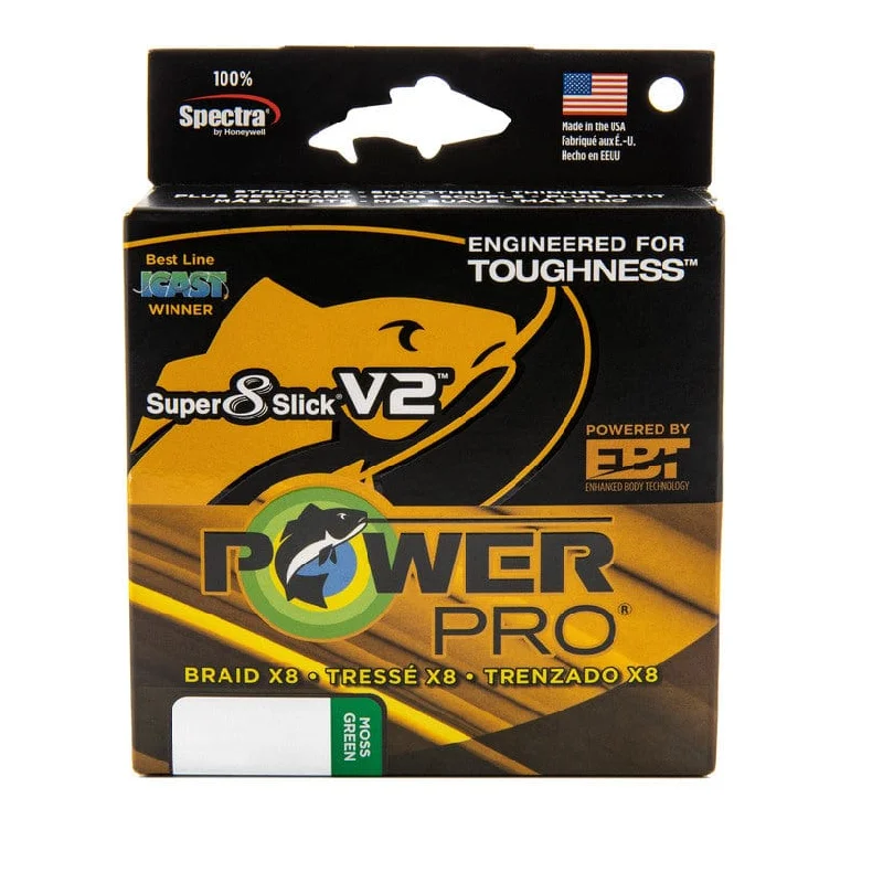 Fishing leaders for float tubes-Power Pro Super Slick Braided Line Moss Green