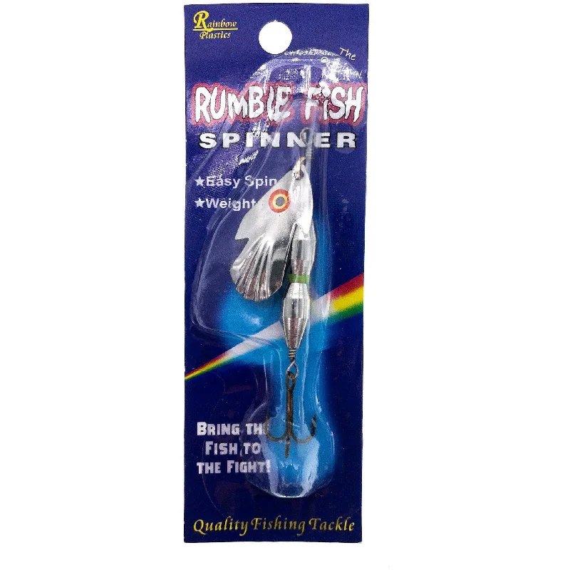 Fishing lines for night fishing-Rainbow Plastics Original Rumble Fish In Line Spinner #3 Blade Nickel