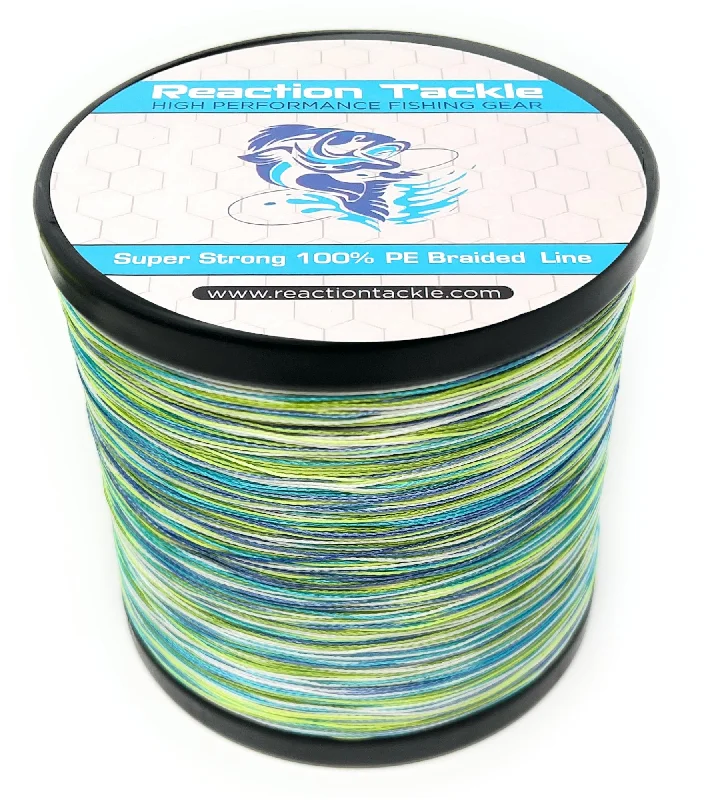 Fishing lines for metal jigs-Reaction Tackle Braided Fishing Line- Aqua Camo