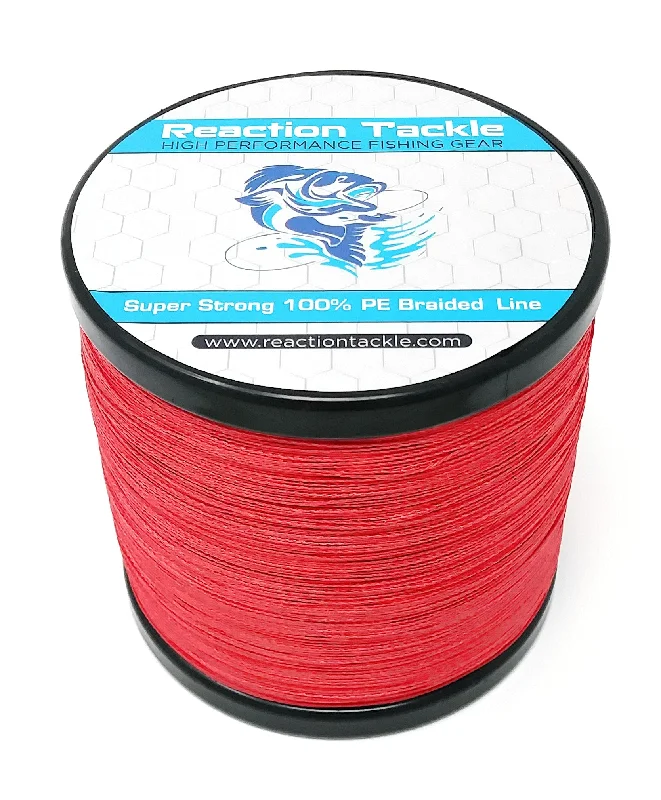 Fishing leaders for popper flies-Reaction Tackle Braided Fishing Line- NO FADE Red