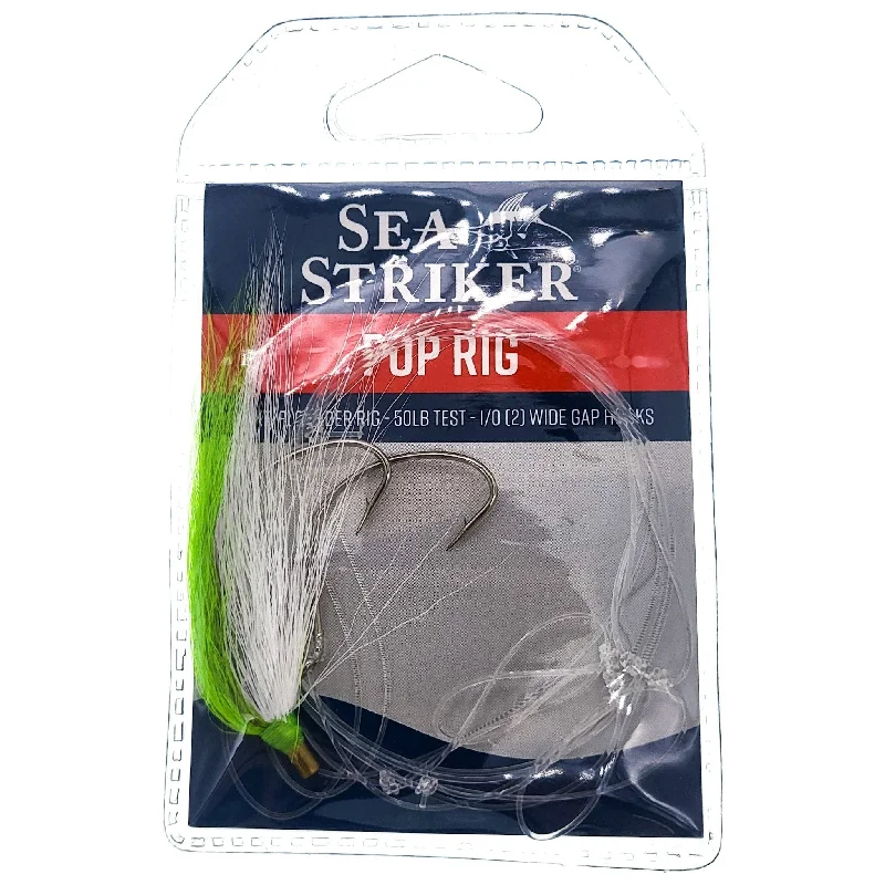 Fish hooks and rigs for fishing with shore rigs-fish hooks and rigs for catching snapper -Fish Hooks & Rigs replacement parts-Sea Striker Pop Rig Fluke/Flounder Rig Chartreuse/White Bucktail