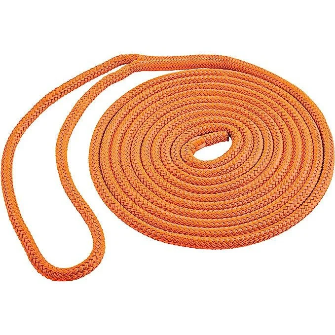 Best fishing leaders for pike-Shoreline Marine Dock Line 3/8" X 20' Orange