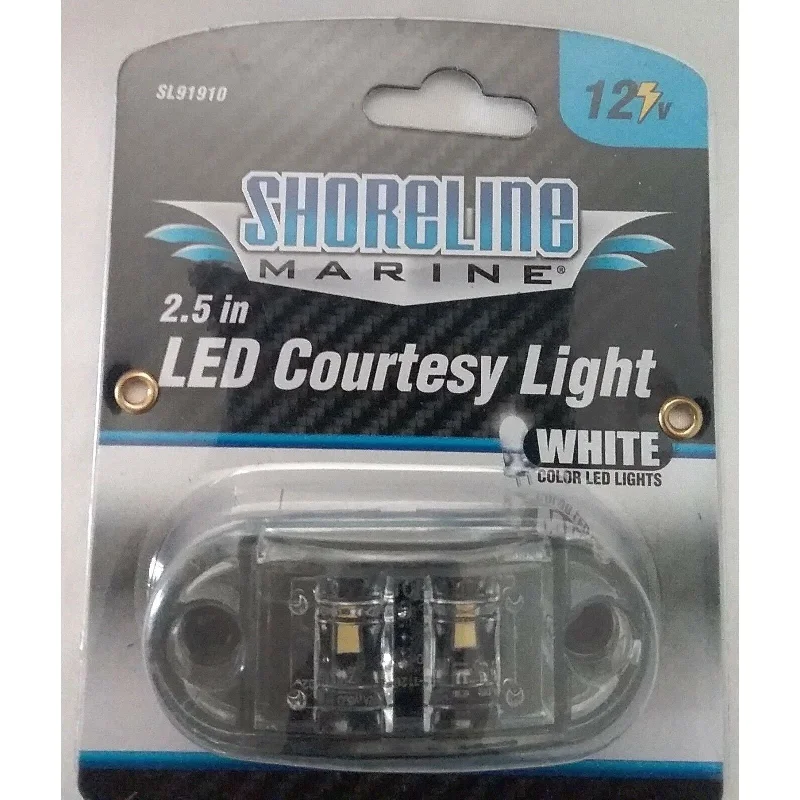 Fishing leaders for fly casting-Shoreline Marine LED Courtesy Light 2.5" White Qty 1