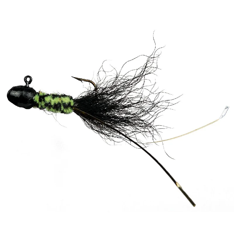 Fish hooks and rigs for fishing with perfect rigs-fish hooks and rigs for targeting bigger predators -Fish Hooks & Rigs treble hooks-Slater's Jigs Double Trouble Jigs 1/32 Oz Black/Green Card of 12