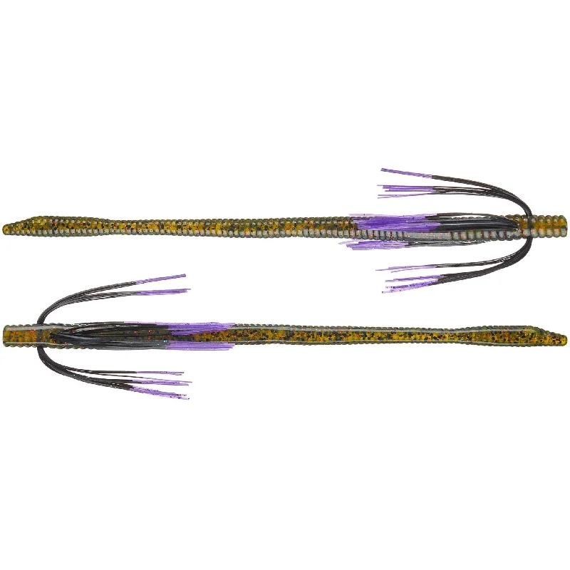 Fishing lines for brush piles-Tightlines UV Whisker Finesse Worm 6" Watermelon Red Flake with Purple Tip Qty 5