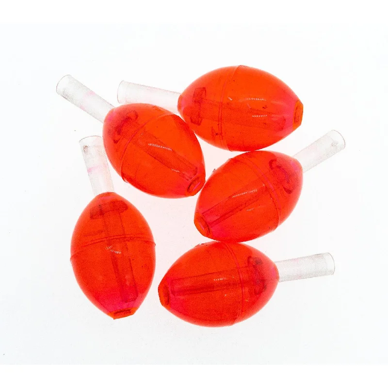 Fishing float & bobbers for grouper fishing-Transparent Tough Bubble Float 1.2" 5 Pack Clear Red (bulk)