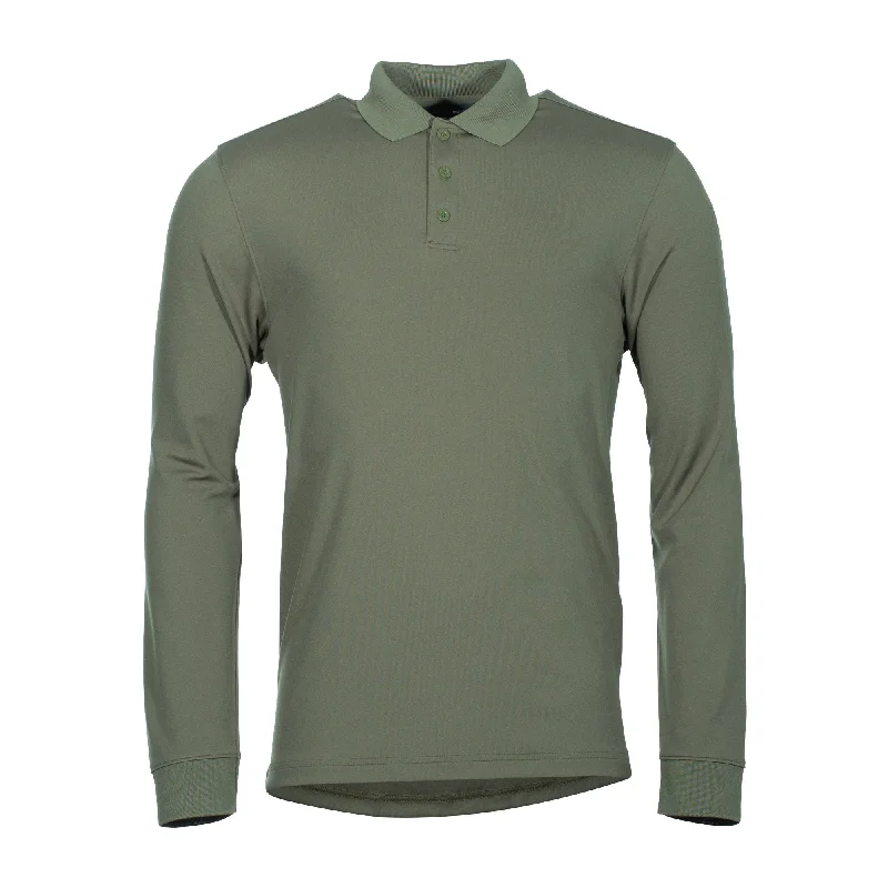 Poloshirt Performance LS marine OD green