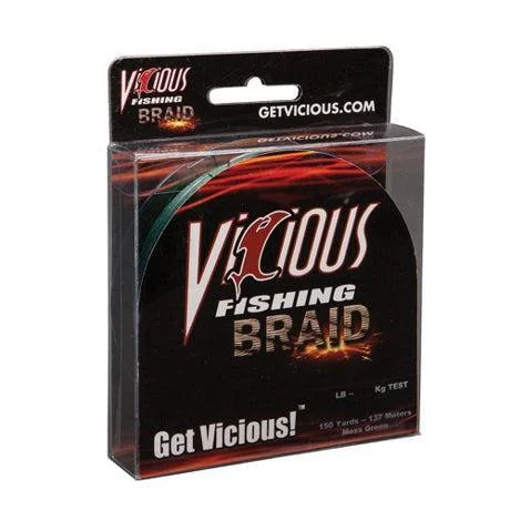 Fishing lines for weedless fishing-Vicious Fishing Braid 150 Yards HI-Vis Yellow