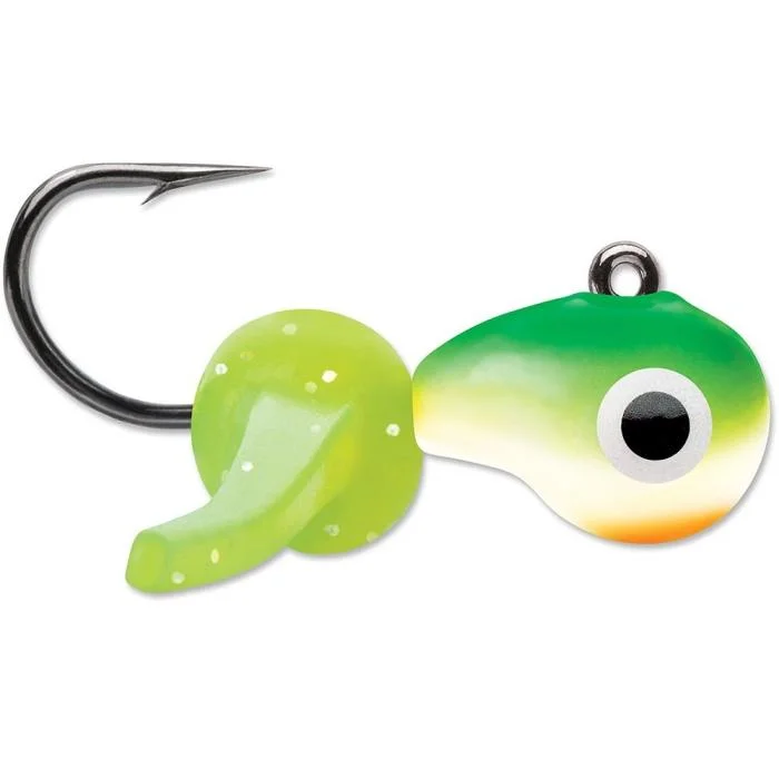 Fish hooks and rigs for fishing with performance rigs-fish hooks and rigs for long-distance casting -Fish Hooks & Rigs packing tips-VMC Tungsten Mustache Jig 1/16 Oz Qty 2 Green Orange Glow