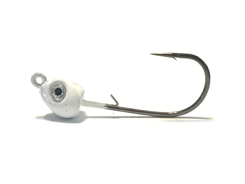 Fish hooks and rigs for fishing with setup rigs-fish hooks and rigs for light tackle saltwater fishing -Fish Hooks & Rigs refunds-White J-Slammer Saltwater Jig Heads 3pk