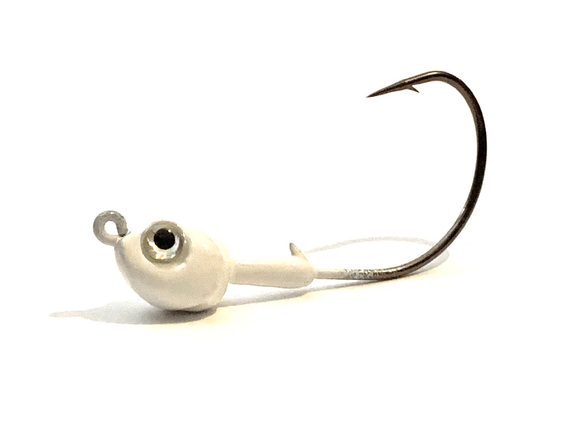 Fish hooks and rigs for fishing with top rigs-fish hooks and rigs for offshore trolling -Fish Hooks & Rigs rig benefits-White Kahle Hook Live Bait Jig Heads 3pk