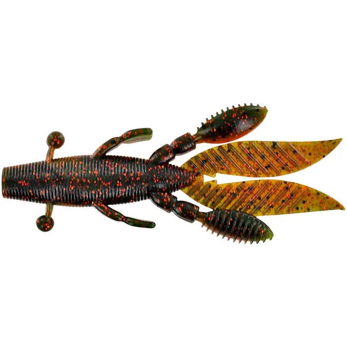 Fishing lures for obsessives-Fishing Lures with big needs-Yamamoto Flappin' Hog 3-3/4" Qty 7 Watermelon Copper Flake & Orange W/ Red Flake