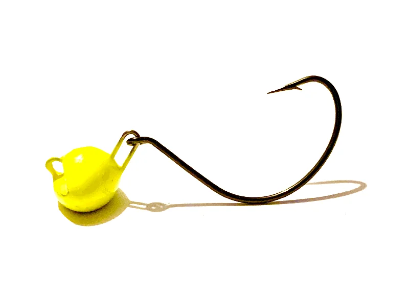 Fish hooks and rigs for fishing with bay rigs-fish hooks and rigs for offshore deep sea fishing -Fish Hooks & Rigs maintenance-Yellow Chartreuse Live Bait Jig Heads