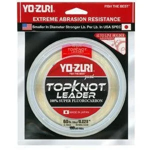 Best fishing leaders for abrasion-YO-ZURI TOPKNOT SUPER FLUROCARBON LEADER NATURAL CLEAR 100 YD