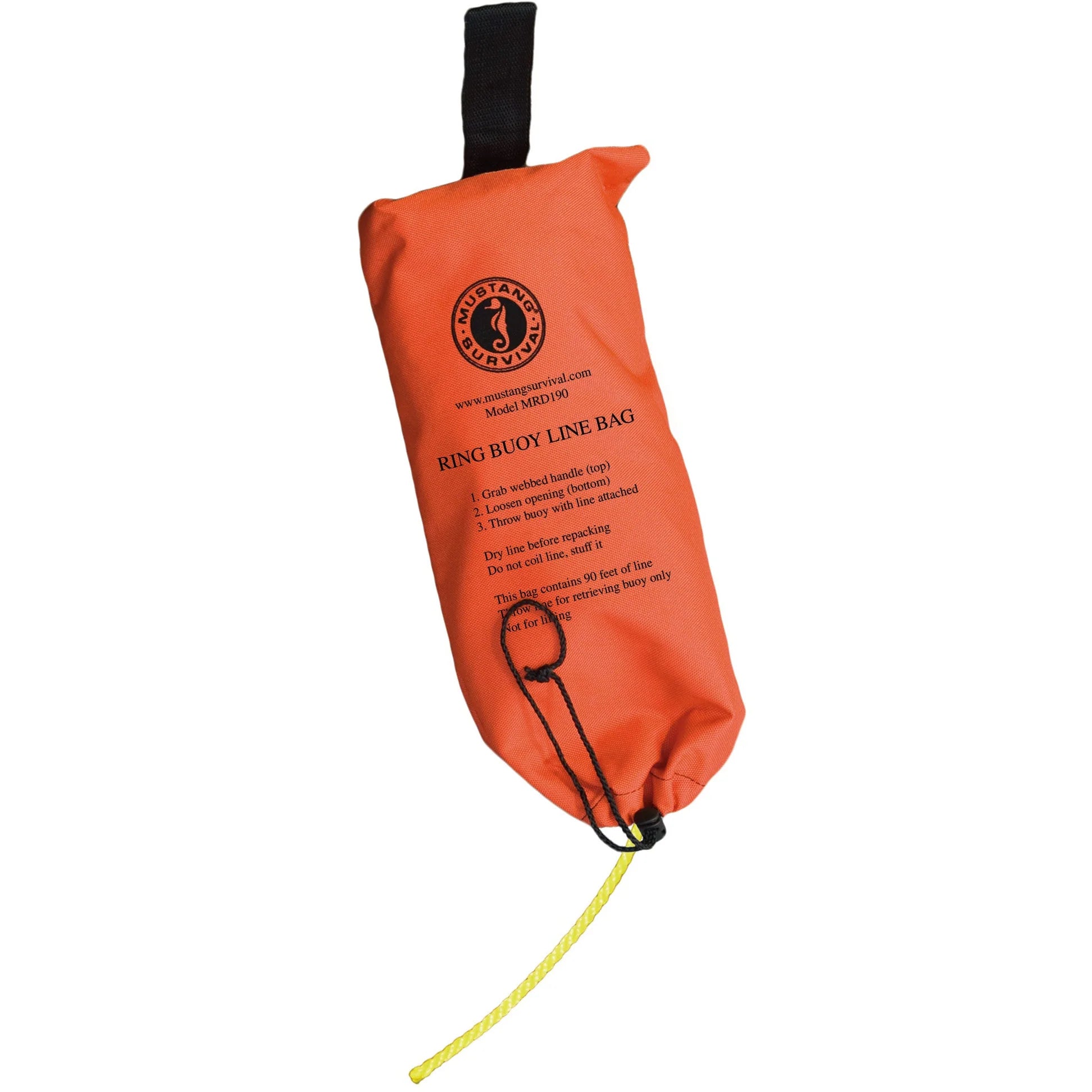 Fishing bags with wide compartments-Mustang Survival Ring Buoy Bag With 90' Rope