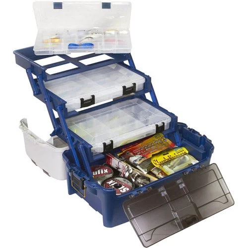 Fishing Net with Storm Durability-Fishing tackle boxes with heavy trays-PLANO 723700 Hybrid Hip 3-Stowaway Tackle Box 3700 - Blue