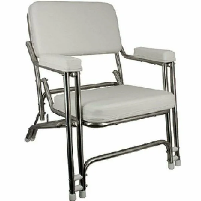 Fishing Chairs for canoe seating-Springfield - FOLDING DECK CHAIR- WHITE